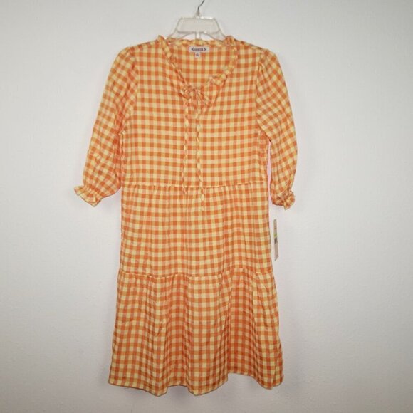 Nanette Lepore Dresses & Skirts - Nanette Lepore Gingham Check Dress Women's Size 4 Orange Yellow Cottagecore